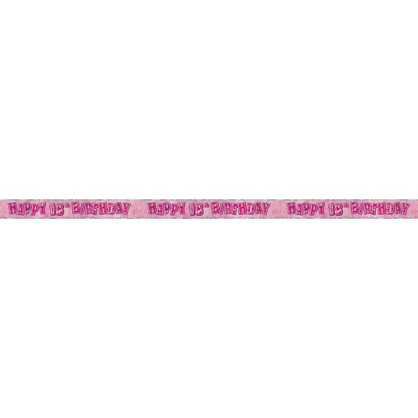 18th birthday pink glitter dream party banner 2