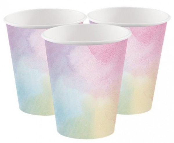 8 pastel party paper cups
