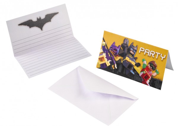 Tarjeta de invitación de fiesta de película de Lego Batman 8 piezas