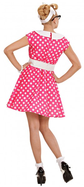 Pinkes Polka Dots 50er Jahre Kostüm Für Damen