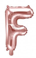 Palloncino lettera F rosa metallizzato 35cm