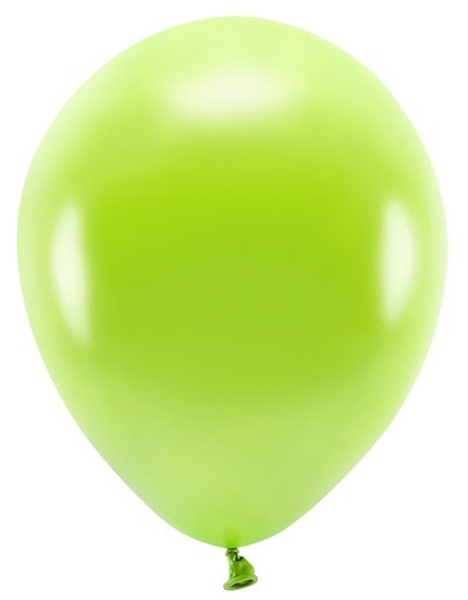 100 eko metalicznych balonów jasnozielonych 26cm