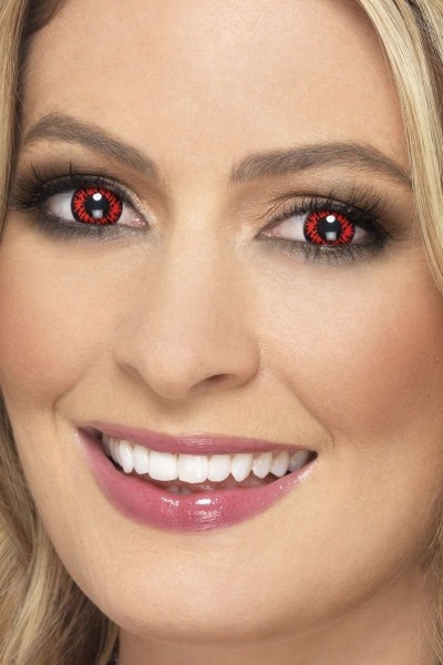 Kontaktlinser med røde djævler