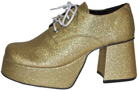 Glitter Disco-platformschoenen goud voor heren