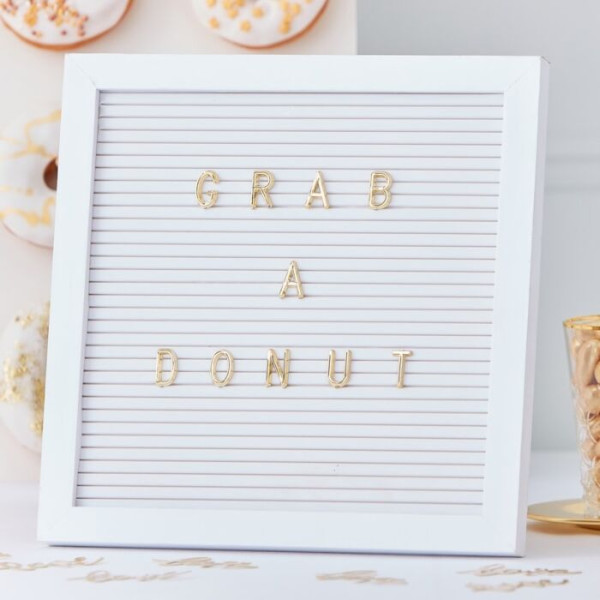 Customizable chalkboard with gold letters