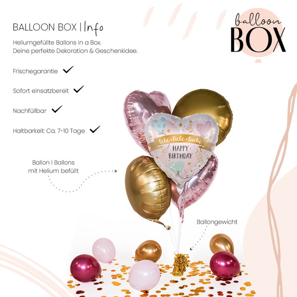 Heliumballon in der Box Lebe liebe lache 3