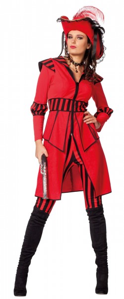 Disfraz de dama pirata roja para mujer