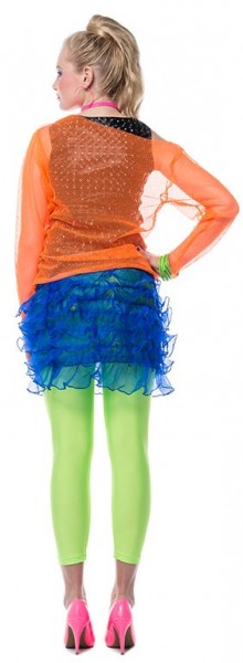 Neon splash orange fishnet shirt for women 2