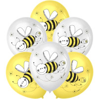 Preview: 6 cute honeybee balloons 30cm