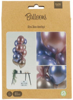 Anteprima: 12 palloncini mix ametista metallizzata 33 cm