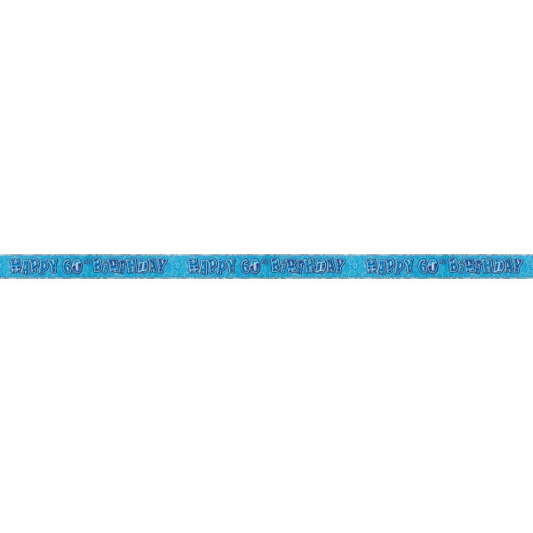 Banner de fiesta de ensueño con brillo azul de 60 cumpleaños 2do