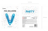 Oversigt: Folieballon V azurblå 35 cm