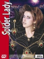 Preview: Halloween jewelry set spider witch necklace & earrings