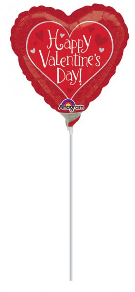 Stabballon Liebe Valentinsgrüße 23cm