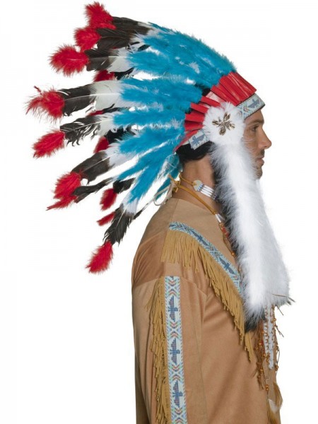 Imposing Indian chief feather headdress 3