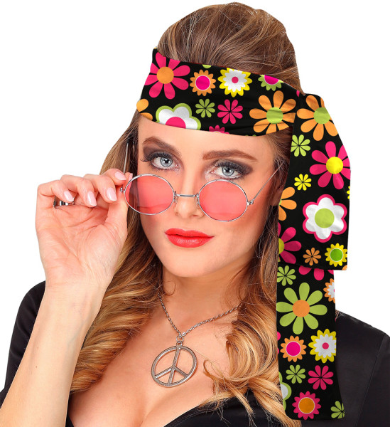 Flower power hippie headband colorful