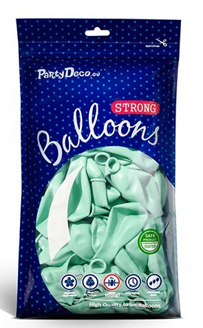 100 ballons Partylover menthe turquoise 12cm 4
