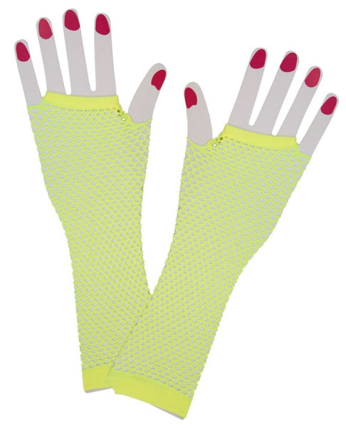 Fishnet gloves neon yellow