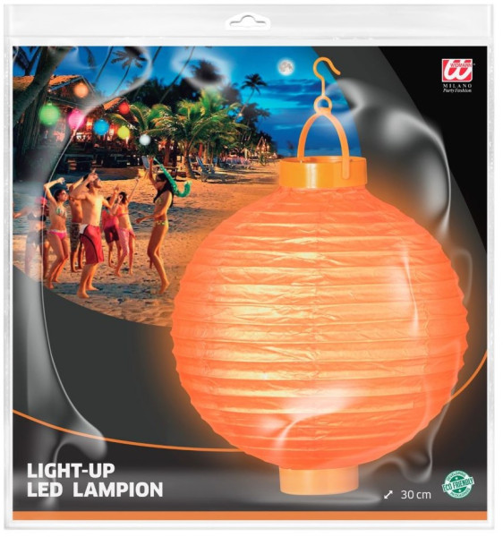 Orangefarbener LED Lampion 30cm 3
