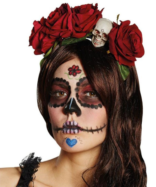 Day Of The Dead Floral Headband Rosy