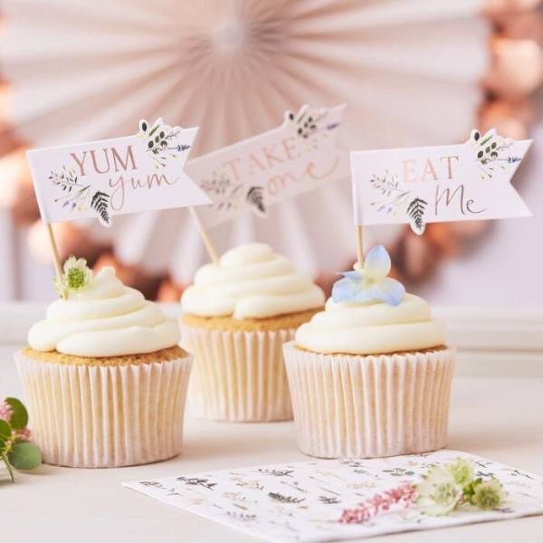 12 adornos para pasteles Birthday Teaparty