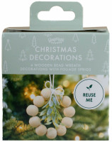 Preview: 4 x tree decoration wooden balls