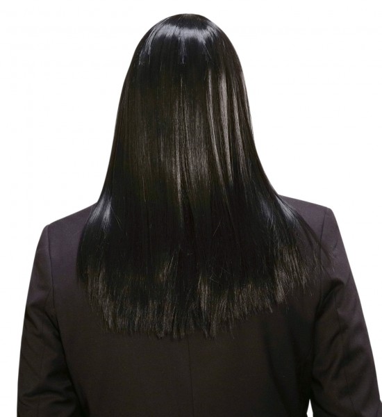 Czarna męska peruka z długimi włosami