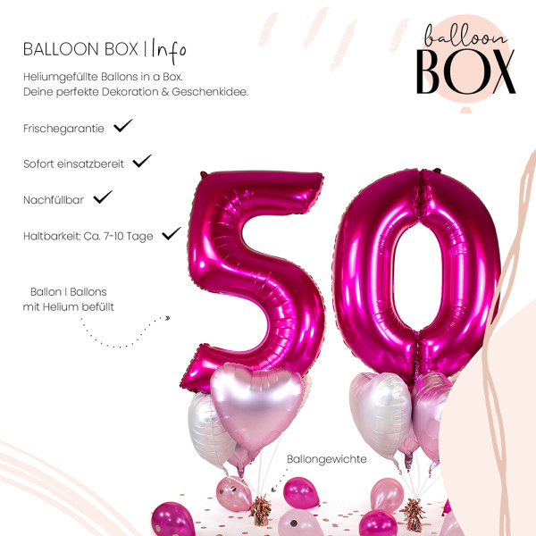 10 Heliumballons in der Box Pink 50 3