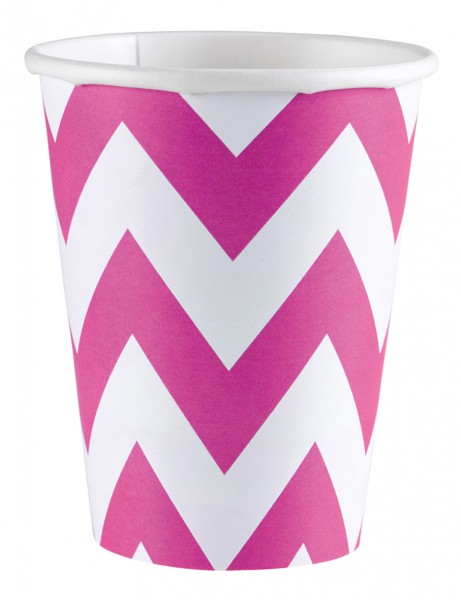8 lindos vasos de papel rosa 266ml