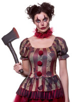 Preview: Red horror clown costume for women