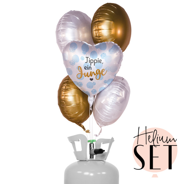 Yippie ein Junge Ballonbouquet-Set mit Heliumbehälter
