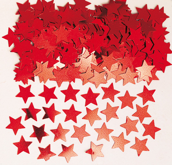 Mousserende stjerne scatter dekoration Stella Red Metallic