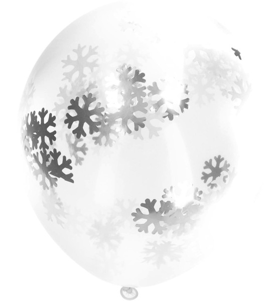 4 ballons avec des confettis de flocons de neige 30cm