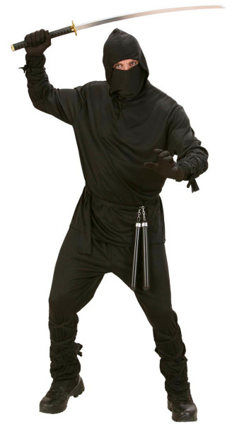 Sort ninja fighter mænds kostume