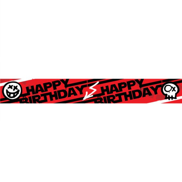 Banner di compleanno Skaterboy rosso 3 x 1m