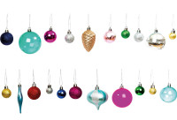 Colorful Christmas balls 27 pieces