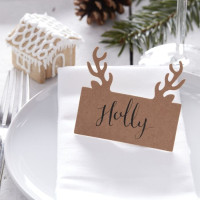 Preview: 10 rustic Christmas reindeer place cards