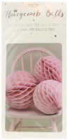 Preview: 3 soft pink honeycomb balls