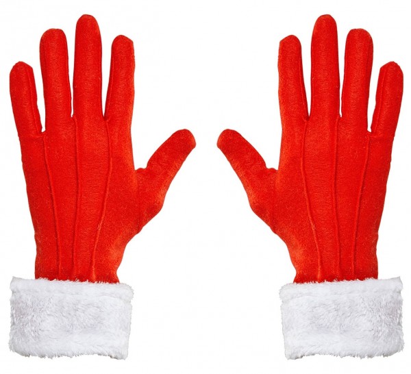 Miss Santa gloves with plush trim