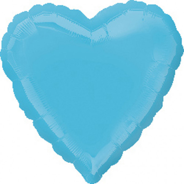 Caribisk blå hjerteballon 43cm