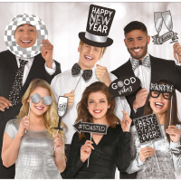12 New Year Disco Photobooth Props
