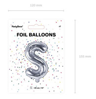 Widok: Balon foliowy S srebrny 35cm