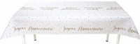 Nappe Joyeux Anniversaire blanc-doré 3 x 1.2m