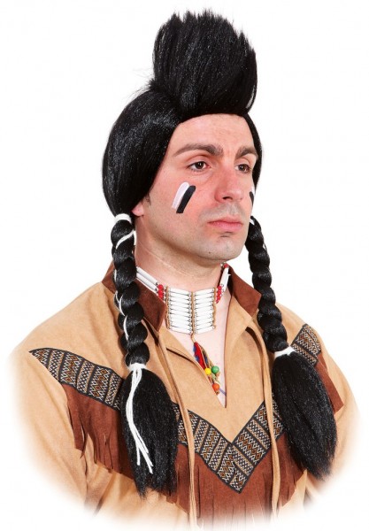 Irokee Indianer Zopfperücke Mit Irokese 4