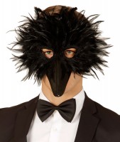 Beak Mask with Black Feathers
