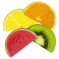 Aperçu: Assiette 12 tranches de fruits tropicaux 23,5 cm