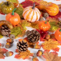 Autumn table decoration set, 128 pieces