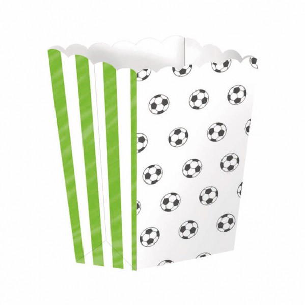 4 Popcorn Snack Boxes Football Party 13.5cm
