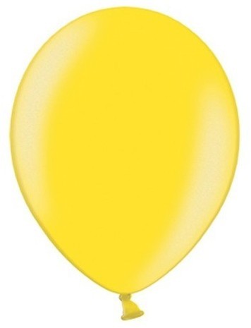 50 Partystar metallic Ballons zitronengelb 27cm