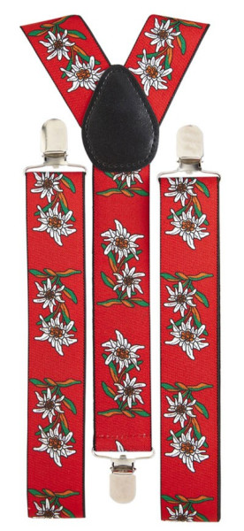 Red edelweiss suspenders